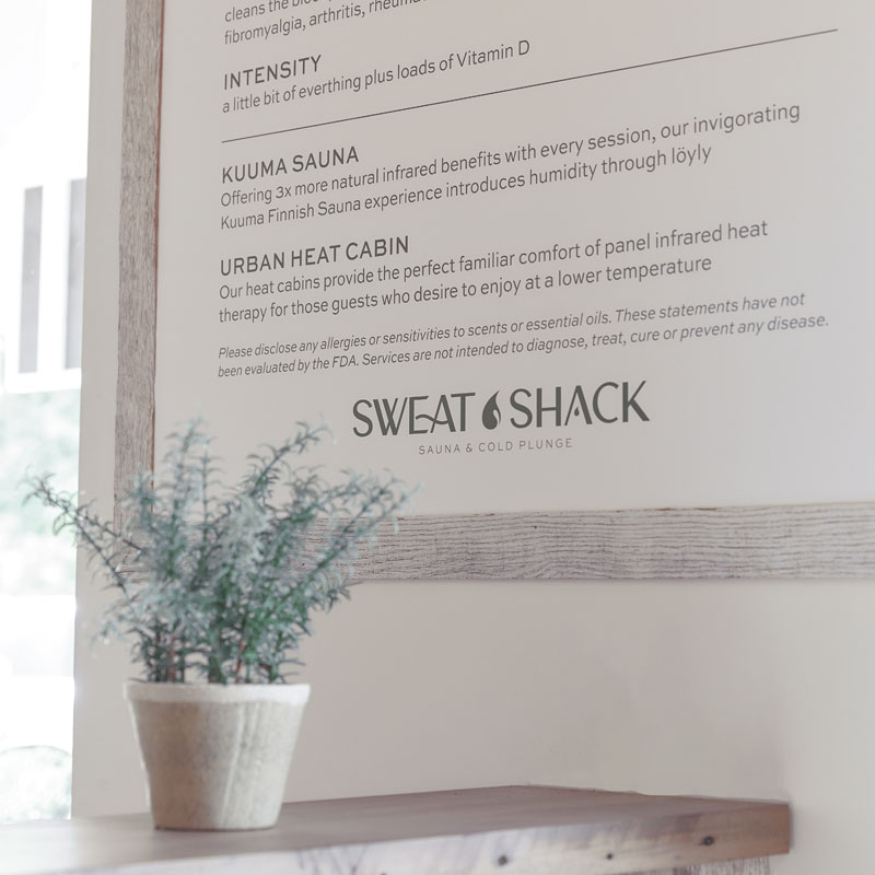 Sweat Shack Sauna chromotherapy color for healing and aromatherapy